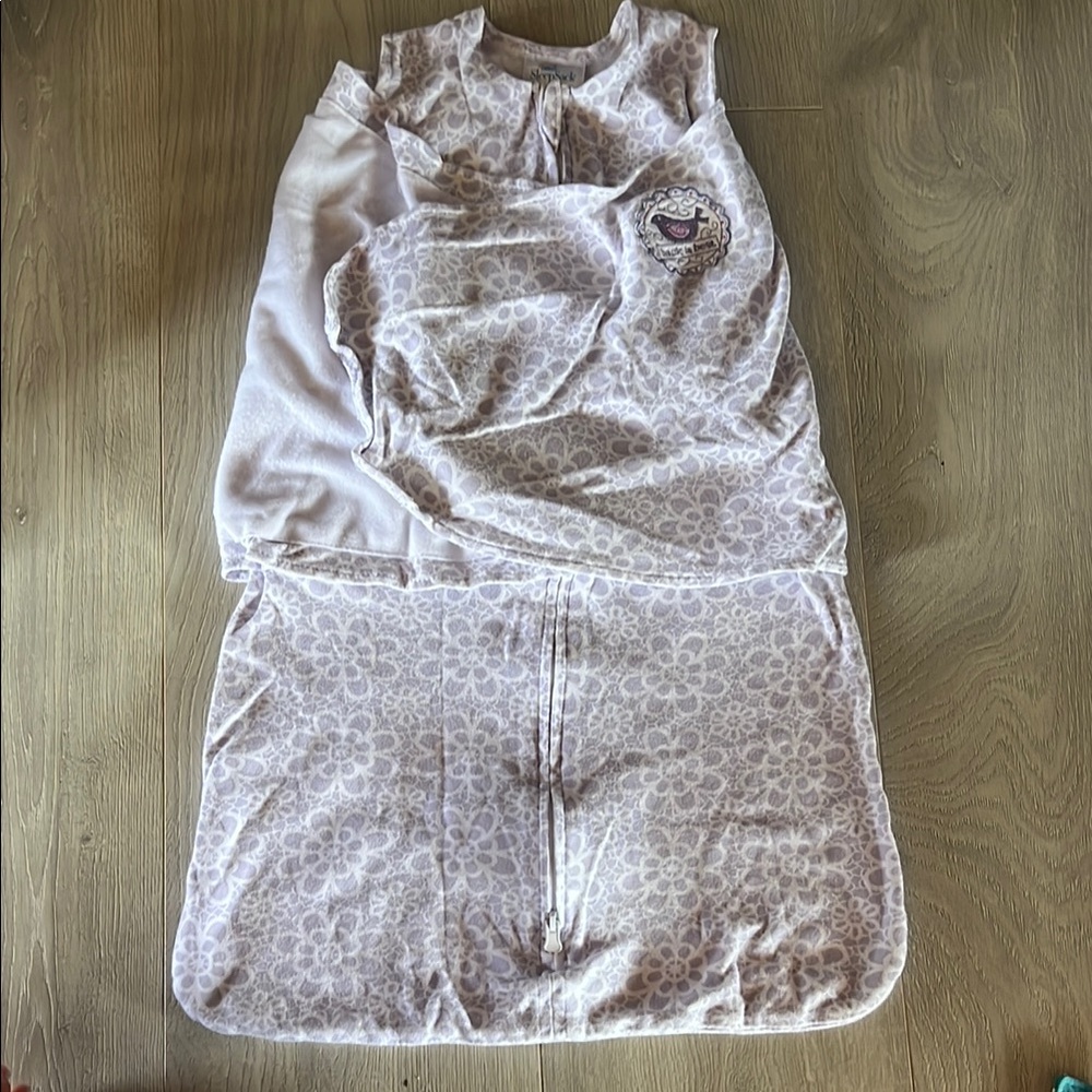 Floral White and lavender Sleepsack/swaddle